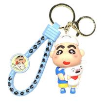 Product Móc khóa shin áo xanh ôm chó - dây dài 9.5cm mô hình cao 7cm